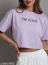 Classic Lavender Cotton Blend Crop Top T-Shirt - versatile, comfortable, and fashionable for various occasions