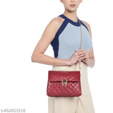 Faux leather women's shoulder crossbody sling bag, unique design by GRAADA, durable synthetic leather accessory, free size (10x3x6 in)