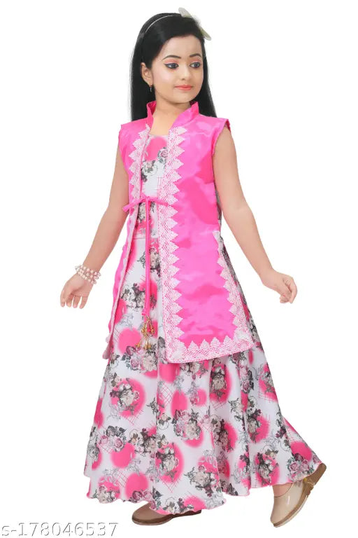 Long sleeve ethnic printed net gown, fine quality cotton blend. Stylish grown dress for parties, weddings, and festivals. Imported from Unike fashion. Size 2-3 years, suitable for all seasons
