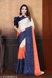 Designer gorgette saree with intricate sequin work, India-origin, free size, 5.5m length