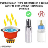 Stainless steel milk feeding bottle with hot case cover, 250ml. Silver insulated baby bottle for long life and safe use (BPA-free)