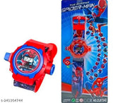 Trendy Spider-Man Projector Digital Watch, unisex kids' watch with 24 Spider-Man projections, free size, made in India