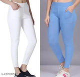 Recycled cotton blend ankle type jeggings pack, durable for casual wear, versatile and high-waisted
