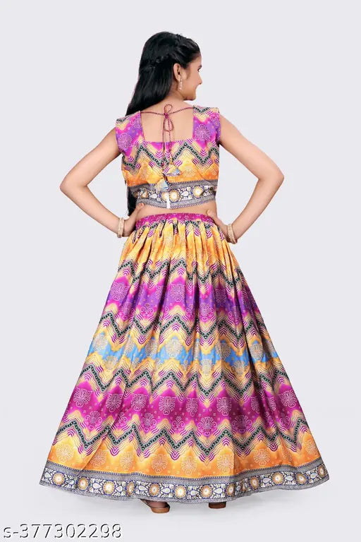 Embellished cotton blend lehenga-choli set with dupatta for girls aged 9-15 years, Indian party wear for Diwali, Eid, Christmas, or special occasions