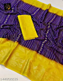 Georgette foil saree with zari woven blouse, free size, 5.5m length