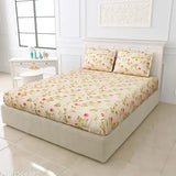 Microfiber floral bedsheet set, Shubastik 180 TC king size with 2 pillow covers (108x108 in)