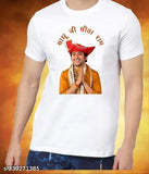 Modern polyester printed white t-shirt for men, short sleeves, lightweight, breathable, casual wear