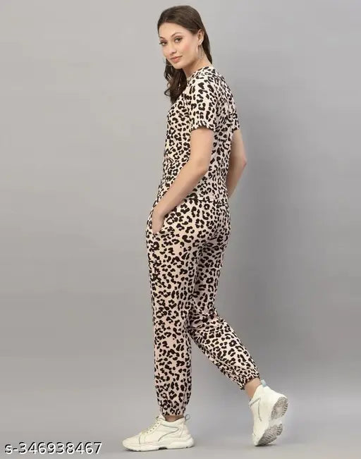 Kipzy cotton lycra tie-dye women's night suit set, printed lounge wear for relaxing at home