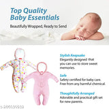 Light Pink Cotton Striped Full Sleeve Hooded Rompers for Babies 3-6 Months - VParents Zoey (Pack of 2)