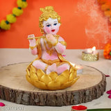 Handcrafted Krishna resin statue, 5.2 x 4 inch, ideal for table decor, Diwali gifting. Indian artistry showcased in this Hindu god figurine