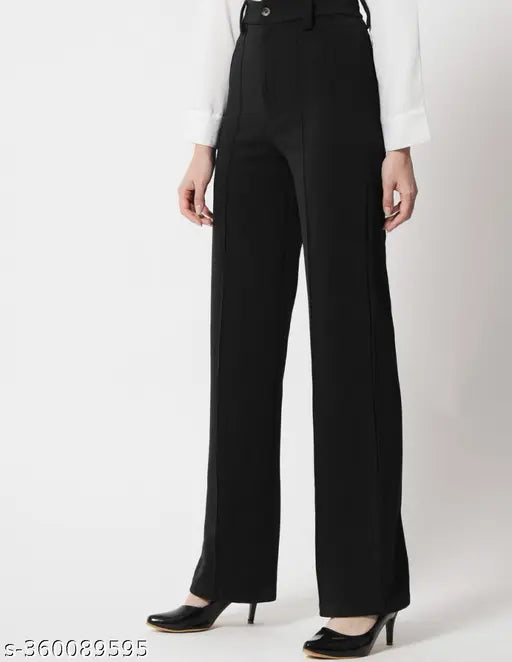 Flared Lycra trousers for women, solid net, trendy and comfortable, size 24-38, India origin