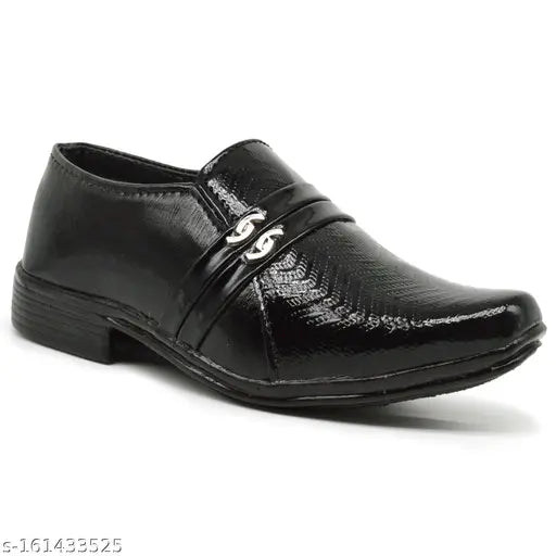 PU & rubber slip-on formal shoes for kids, ideal for casual outfits in sizes 3-11 years