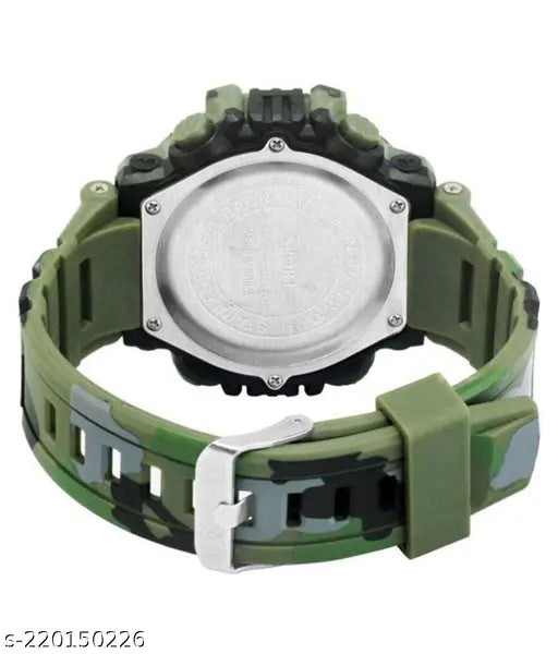 Green strap digital watch for kids and boys, army style by Fastdeals RMG33 - perfect accessory for playtime