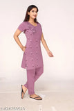 Cotton blend printed half sleeve nightsuits set for women's summer casual wear, vibrant design on display