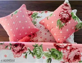 Multicolor floral embroidered cotton king-size bedsheet set (2 pillow covers, 2 cushions), heavy quality for summer