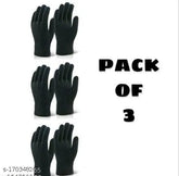 Woolen unisex hand gloves combo pack, soft and comfortable for winter protection in winters for girls, boys, men, women (3 pairs)