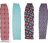 Assorted print women's soft cotton pyjama track pants (4 pack), ideal for sleepwear, yoga, and outdoor activities