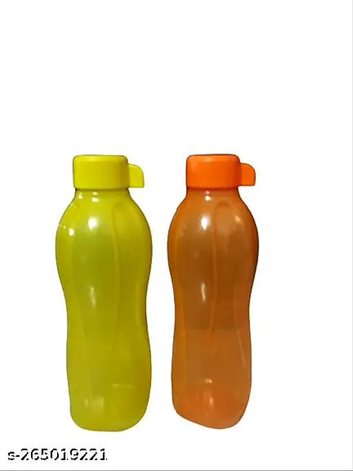 Orange Tupperware normal bottles, pack of 2 for food storage with capacity of 0.5L each