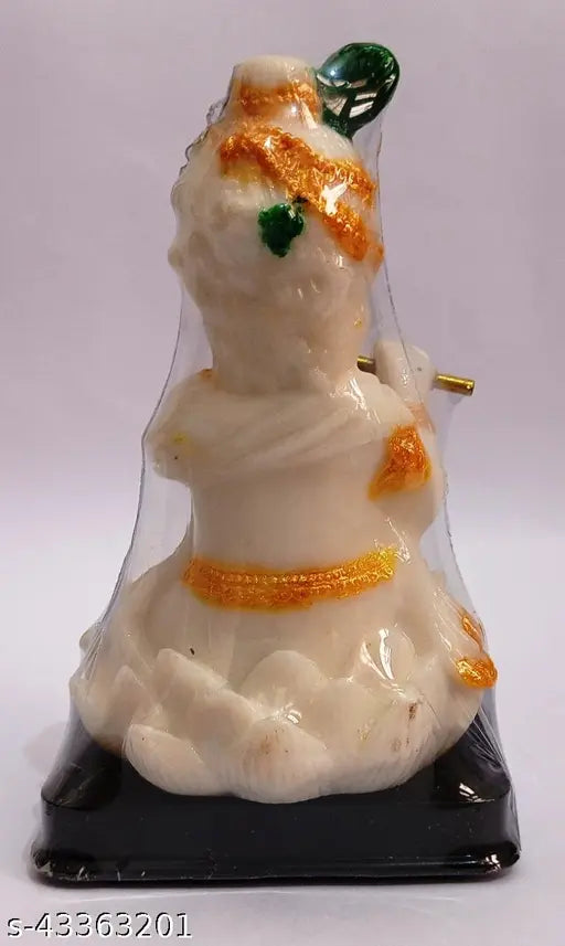 Plastic Krishna Idol figurine, Designer Idols collection from India (9.5cm L x 16cm H x 7.5cm W)