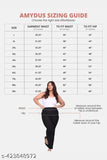 Cotton blend solid 9XL woman's trouser pant, oversized fit for plus size fashion