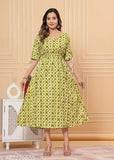 Green Printed Anarkali Rayon Dhoti Kurta, meticulously crafted in Jaipur. Tradition meets trend with vibrant hues and intricate design