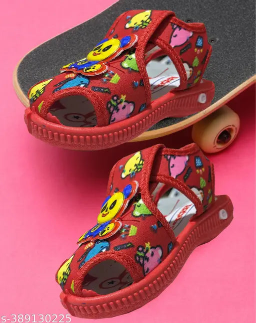 Canvas and rubber unisex horn sandals for kids aged 9 months to 3.5 years, ideal for playtime fun