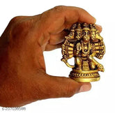 Brass handcrafted Panch Mukhi Bajrang Bali idol figurine, Indian artifact as showpiece