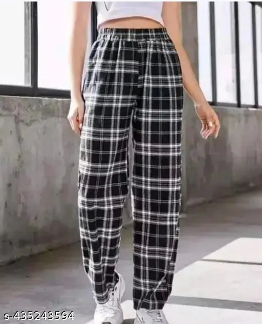 Cotton maxi check pyjama, high-quality sleepwear from India
