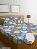TARAIN Collection Multicolor Cotton Blend Elastic King Size Fitted Bedsheets with 2 Pillow Covers, Ethnic Motifs design, 210TC Supersoft, 72x78+10 inches. Soft, easy-to-care bedsheets perfect for adults, ideal for summer. Made in India