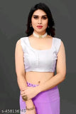 Georgette cut work saree in solid Banarasi silk with separate blouse piece, Indian traditional attire for women