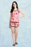 Casual cool women's digital printed colorful hosiery top & shorts set, multi-colored soft polyester for summer outfits