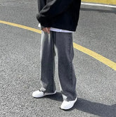 Men's classic solid color straight jeans - cotton, rich blue hue for men's casual wear, one bag with sizes 28, 30, and 32