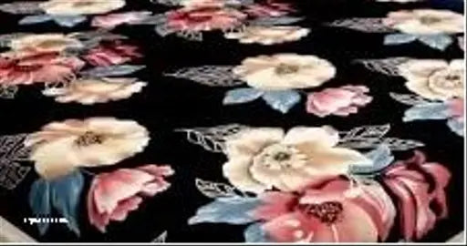 Black cotton elastic fitted bedsheets with 2 king size pillow covers, 78x72 inches + 10 inch drop, floral pattern, 220 thread count, Breathable & Wrinkle Free