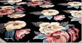 Black cotton elastic fitted bedsheets with 2 king size pillow covers, 78x72 inches + 10 inch drop, floral pattern, 220 thread count, Breathable & Wrinkle Free