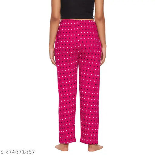 Women's ethnic motifs printed cotton maxi lounge pants (pack of 2), free size, Indian origin