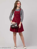 Marrorn dungree: solid cotton blend sleeveless dress, XS - 32/35/26/34 (India)