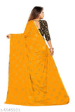 Trendy women's printed chiffon saree with jacquard blouse, vibrant Indian design in free size (5.5m saree, 0.8m blouse)