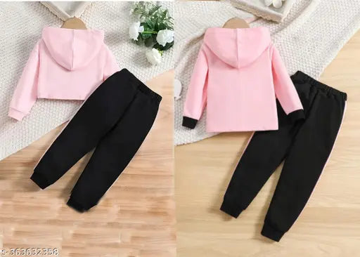 Pink hosiery cotton combo baba suit set for baby boy & girls - solid top and bottom with long sleeves