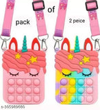 Solid fabric Poppet purse pack (2 pieces) for girls, perfect for popit bags, made in India