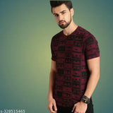 Men's printed polyester t-shirt, best selling Gillkart design on model, short sleeves, size M (38in chest, 26in length)