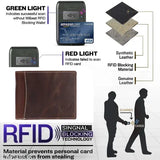 Brown 100% genuine leather men's wallet by WILDWINGS, RFID protected, 2 compartments