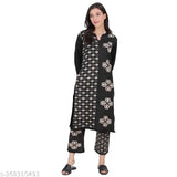 Warm, dry clean woolen women's kurti & palazzo set from India