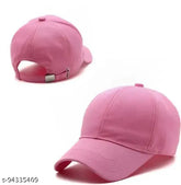 Pink cotton baseball cap, adjustable fit for men and women