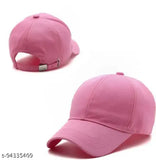 Pink cotton baseball cap, adjustable fit for men and women