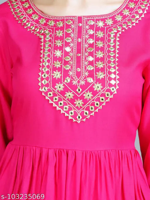 Rayon embroidered long-sleeve top, trendy festive wear for women, intricate Indian embellishments