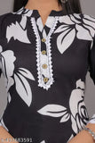 Black Rayon Printed Kurta Pant Set by Neel Fashion & Art Gallery, three-quarter sleeves, pack of 2, Indian design