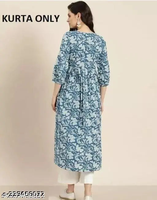 Pretty rayon three-quarter sleeve women's shirt with printed combo, XS to XXL sizes available. Made in India