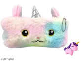 Polyester unicorn eraser pouch, adorable mini sling bag for school kids, free size, vibrant design, secure zip closure