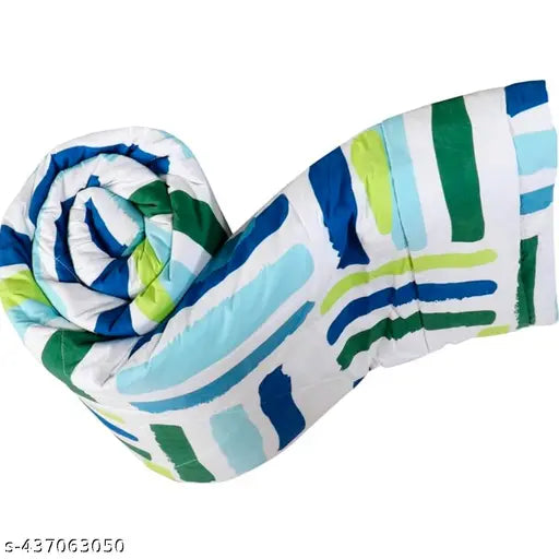 Cozy super soft printed microfiber quilted comforter, single size 60x90 inches, polycotton, machine washable and dryer safe