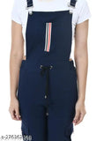 Navy blue cotton blend jumpsuit for women, solid pattern, sleeveless, designed for special occasions, made in India